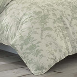 Laura Ashley Home - King Duvet Cover Set, Reversible Cotton Bedding with Matching Shams, Lightweight Home Decor for All Seasons (Natalie Sage, King) Laura Ashley