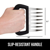 Gorilla Grip Powerful Stainless Steel Meat Shredder Claws, Shred Rotisserie Chicken, Pulled Pork, Carve Ham Faster, Oversized 7 Claw Design Food Shredding Fork, Kitchen Smoker BBQ Tool, Black Gorilla Grip