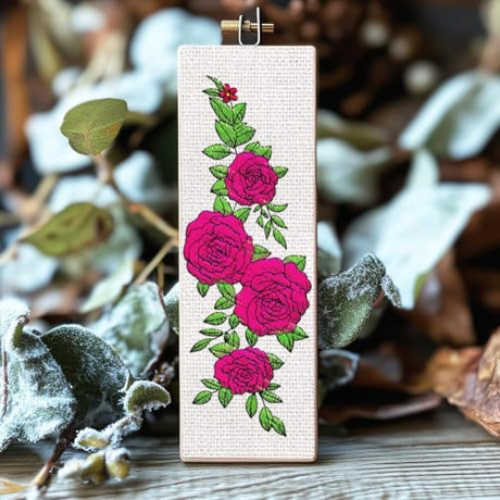 BENECREAT 4 Sheets Roses Sewing Embroidery Stabilizers, 42pcs Flowers Embroidery Paper with Pre-Printed Water Soluble Stabilizer for Embroidery Hand Sewing Lover Beginners BENECREAT