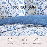 Laura Ashley - King Comforter Set, Reversible Cotton Bedding, Includes Matching Shams with Bonus Euro Shams & Throw Pills (Elise Blue, King) Laura Ashley