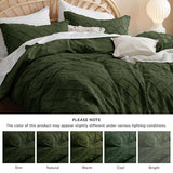 Bedsure Boho Twin Duvet Cover Size - Dark Green Breathable & Soft Boho Bedding, Machine Washable Comforter Cover for All Seasons, Includes 1 Duvet Cover 68"x90" with 1 Pillow Sham & Zipper Closure Bedsure