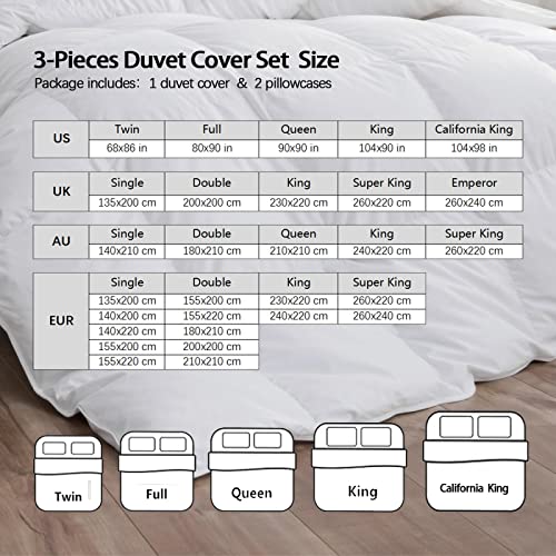 OLLIAR Home Magnolia Duvet Cover Chinese Landscape Ink Painting Green White Bedding Mountain Botanical Flowers Comforter Cover with 2 Pillowcases Super King Size OLLIAR Home