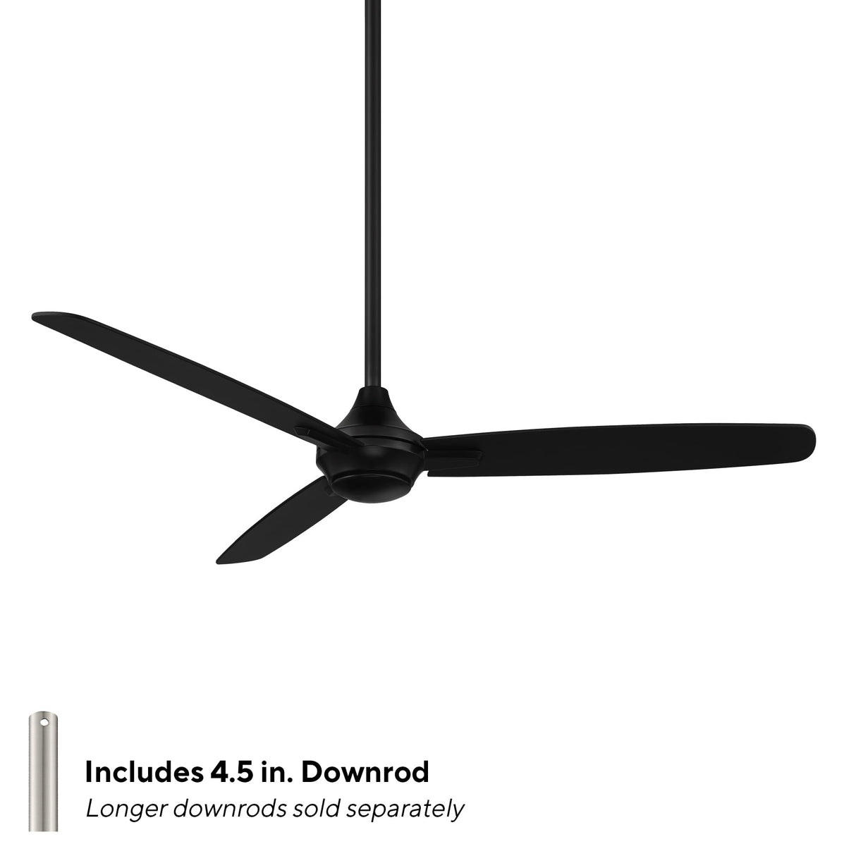 WAC Smart Fans Blitzen Indoor and Outdoor 3-Blade Smart Home Ceiling Fan 54in Matte Black with Remote Control works with Alexa and iOS or Android App (NO LED LIGHT KIT) WAC Lighting