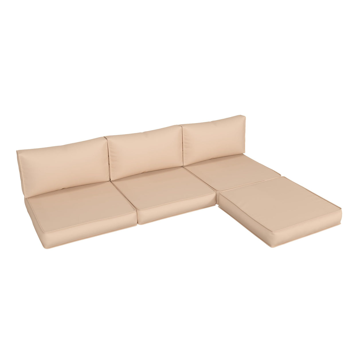 UDPATIO Outdoor Cushions for Patio Furniture, 7-Piece Replacement Cushions for Outdoor Furniture, Patio Cushions Outdoor Sectional Cushions Couch Cushions for 4-seat Patio Conversation Sets (Beige) UDPATIO