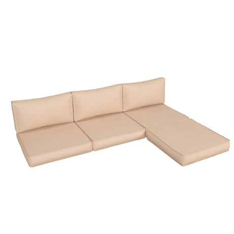 UDPATIO Outdoor Cushions for Patio Furniture, 7-Piece Replacement Cushions for Outdoor Furniture, Patio Cushions Outdoor Sectional Cushions Couch Cushions for 4-seat Patio Conversation Sets (Beige) UDPATIO