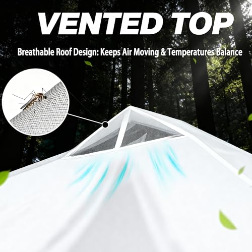 SANWAY 10x10 Pop up Canopy Tent, One-Button, Outdoor Instant Canopy Protable for Events, Camping, Parties, Vendor, Beach Tent - White SANWAY