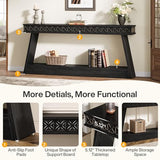 Tribesigns 70.9 Inch Long Console Table for Entryway, 2-Tier Farmhouse Entryway Table with Storage, Narrow Sofa Table Behind The Couch, Wood Accent Table for Hallway, Living Room, Foyer, Black Tribesigns
