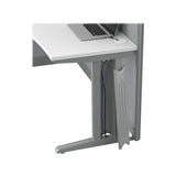 Bush Business Furniture Office in an Hour L Shaped Cubicle Desks with Storage, Drawers, and Organizers | Quad Workstation Set with Privacy Panels for Commercial Workspace, 4 Person, Pure White Bush Business Furniture