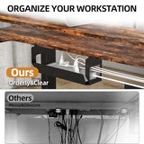 Acrolix 59 Inch L Shaped Standing Desk with Shelves and Keyboard, Electric Corner Standing Desk Adjustable Height, Sit Stand Computer Table with Reversiable Splice Board，Rustic Brown Acrolix