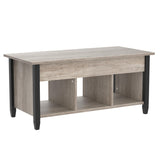 Yaheetech Gray Coffee Table, Lift Top Coffee Table with Hidden Compartment & Shelf, Lift Up Dining Table for Living Room Reception, Retro Central Table with Wooden Lift Tabletop, 41 inch L Yaheetech