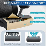 Furmax Heavy Duty Office Chair 500lbs, Big and Tall Gaming Chair with Adjustable Lumbar Support, Ergonomic High Back Computer Chair with Thick Padded Extra Wide Seat for Long Hours Working & Studying Furmax