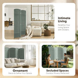 JOSTYLE Folding Privacy Room Divider, 4 Panel Screen Divider 6 ft. Tall Freestanding Extra Wide Rattan Room Partition Wall Separation Dividers, Grey JOSTYLE