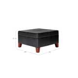 Homepop Home Decor |K2380-E169 | Luxury Large Faux Leather Square Storage Ottoman | Ottoman with Storage for Living Room & Bedroom, Black HomePop