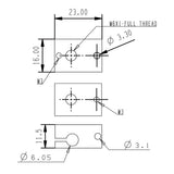 POLISI3D 500℃ High Temperature Plated Copper Heater Block Compatible with PT100 Cartridge Sensor Version V6 Hotend Titan Aero Extruder Prusa i3 MK3 MK3S 3D Printer (Copper) POLISI3D