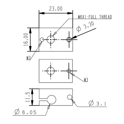 POLISI3D 500℃ High Temperature Plated Copper Heater Block Compatible with PT100 Cartridge Sensor Version V6 Hotend Titan Aero Extruder Prusa i3 MK3 MK3S 3D Printer (Copper)