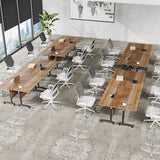 Usosidam Folding Conference Room Table with Wheels, Modular Flip-Top Conference Tables for Training Rooms, Classrooms & Seminars, Mobile Conference Table for Multi-Person Meetings Usosidam