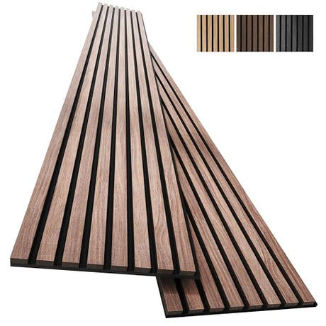 2-Pack Acoustic Wood Wall Panels - Wood Slat Wall Panels for Interior Wall Decor - Soundproof Wood Panels for Wall - Slat Wall Paneling - Wood Paneling for Walls and Ceilings COREMINDED