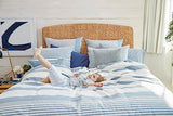 Nautica - Queen Duvet Cover Set, Cotton Reversible Bedding with Matching Shams, Mediterranean Inspired Home Decor for All Seasons (Fairwater Blue, Queen) Nautica