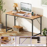 PRAISUN 47 X 20 Inch Office Computer Desk with Power Outlets and USB-C Port, Larger Gaming Desk, for Home Office, Study, Bedroom, Writing Work from Home Table, Metal Frame, Rustic Brown PRAISUN
