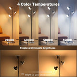 SIBRILLE 36W LED Tree Floor Lamp, Modern Dimmable Standing Lamp with Remote & Touch Control, 4 Color Temperatures, 3 Rotatable LED Light Floor Lamps for Living Room, Bedroom, Office SIBRILLE