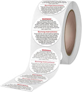 Galyacht 500Pcs White Candle Warning Labels, Candle Jar Container Stickers Candle Safety Stickers for Candle Making DIY Candle Jars and Tins Crafting Arts Galyacht