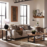 Alaterre Furniture Alpine Live Edge Solid Wood End Table, Natural 17 in x 27 in x 27 in Alaterre Furniture