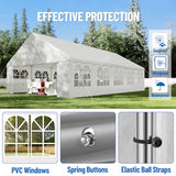20x32ft Party Tent Heavy Duty Wedding Tent Outdoor Canopy Event Shelters Galvanized Canopy Commercial Tent with Removable Sidewall Windows for Outdoor Events Wedding Birthday Hipicute