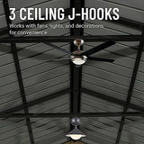 Domi 12' x 14' Hardtop Gazebo with Galvanized Steel Gable Roof, Pergola with Wood-looking Aluminum Frame, Permanent Pavilion Outdoor Gazebo with Ceiling Hook for Deck Patio Lawn Yard Backyard Grill domi outdoor living