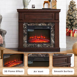 CKEASEAN 42 inch Electric Fireplace with Mantel, Portable Freestanding Wood Stove with Remote Control, 23'' Fireplace Insert Heater,1400W Realistic 3D Flame Stacked Stone Surround (42" W Dark Cherry) CKEASEAN