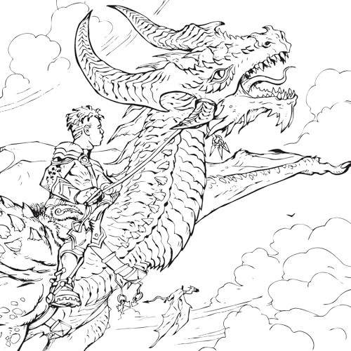 Dragon Riders: A Fantasy Coloring Book (Dover Adult Coloring Books) WoodArtSupply
