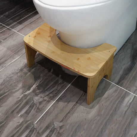Bamboo Toilet Stool for Adults, 6.5" Poop Stool, Bathroom Toilet Potty Stool with Non-Slip Mat for Adults Children, Original Simple Design Healthy Portable Adult Toilet Poop Stool.(Wood) Healthy Gifts JACNITAD