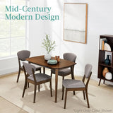 Best Choice Products 5-Piece Dining Set, Compact Mid-Century Modern Table & Chair Set for Home, Apartment w/ 4 Chairs, Padded Seats & Backrests, Wooden Frame - Walnut/Cream Best Choice Products