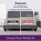 Deep Pocket Queen Sheet Sets – 21” Inch Extra Deep Pocket Queen Sheet Sets – 4 Piece Bedding Sheets & Pillowcases with Oversize Flat Sheet – 18”–23” Pillow Top Sheets for Queen Size Bed – Green Laurel DeaLuxe