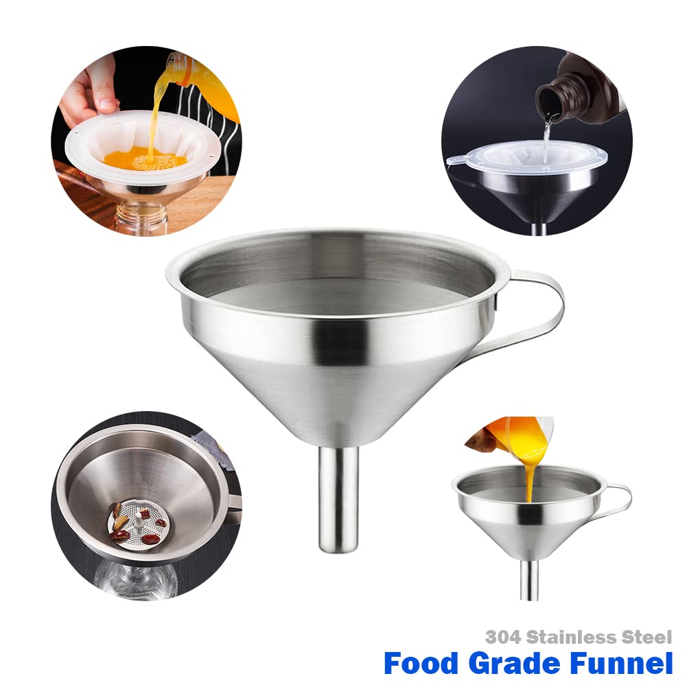 Lokkr 304 Stainless Steel 3D Printer Resin Filter Set, UV Resin Funnel, Include Stainless Steel Strainer and 100 Mesh Filter, Photosensitive Resin Metal Recycle Filter SLA/DLP/LCD for Anycubic/ELEGOO Lokkr