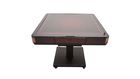 USA MJ Table Roller Coaster Style 40mm Chinese/Filipino/American Mahjong Folding Automatic Mahjong Table Wine Red Color Ultra Thin 2 Set of Numbered Tiles &Table Dust Cloth usamjtable