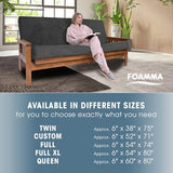 Foamma Memory Foam Futon Mattress, Double-Sided Foldout Couch Futon Mattress, 6" x 54" x 74" Full Size (Charcoal), Corduroy Fabric - Heavy Duty Sofa Bed, Thick Corded Cushion (Frame NOT Included) Foamma