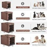 DONORO Dog Crates for Small Size Dogs Indoor Double Door Dog Kennels & Houses for Puppy and Cats, Collapsible Metal Contour Dog Cages (Brown, 24.0" L x 18.0" W x 20.0" H) DONORO