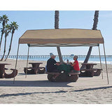Z-Shade 12 x 14 Foot Panorama Instant Pop Up Canopy Tent Outdoor Shelter Tent with Reliable Stakes, Steel Frame, and Rolling Bag, Tan Z-Shade