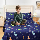 MICORAL Kids Twin Sheet Set Dinosaur, 3 Pieces Sheets for Boys & Girls, Soft Printed Microfiber Bed Sheets, Deep Pocket Cozy Toddler Bedding Set MICORAL