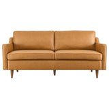 Modway Impart Upholstered Genuine Leather Sofa in Tan Modway