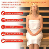 ROCSUMOO Infrared Sauna for 1 Person, Wooden Dry Sauna Room with backrest, 960W/120V Low EMF Indoor Saunas with Control Panel, 7-Color Therapy&Timer, Bluetooth Speakers for Home ROCSUMOO