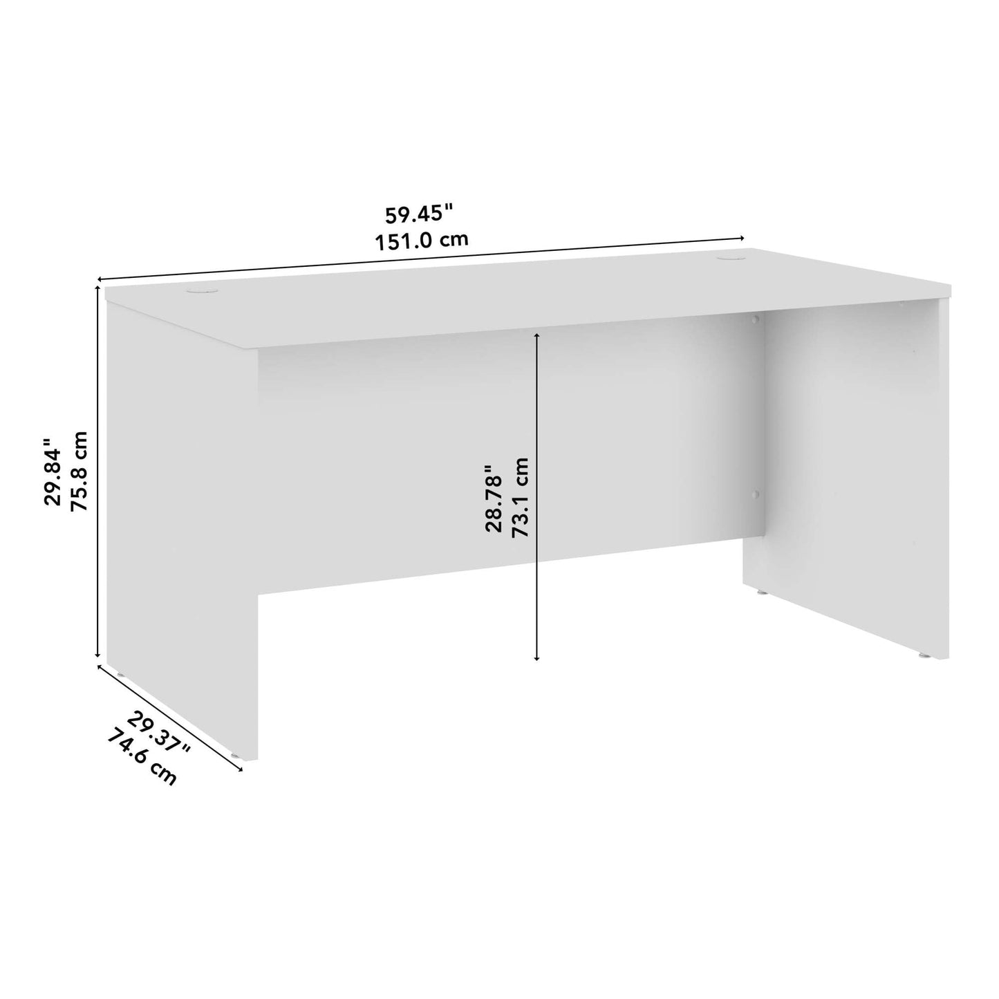 Bush Business Furniture Studio C Office Desk, Computer Table for Home or Professional Workspace, 60W x 30D, Natural Elm - WoodArtSupply