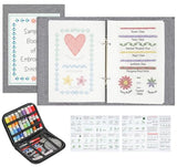 ilauke Upgraded Embroidery Stitch Book Loose-Leaf 7x8 inch, Embroidery Kit for Beginner Adults 106 Patterns, DIY Sewing Books Kit with Supplies & Tutorials, Easy to Practice