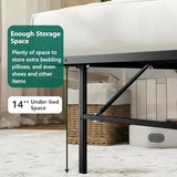FurniEdge Full Size Folding Bed Frame, Heavy Duty Full Metal Platform with 14" Underbed Storage, Easy Tool-Free Assembly, No Box Spring Needed FurniEdge
