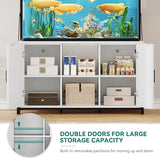 YITAHOME 120 Gallon Fish Tank Stand with Power Outlets, Heavy Duty Metal Large Aquarium Stand with Cabinet, Reptile Tank Turtle Terrariums Table for Fish Tank Accessories Storage,1100LBS Capacity YITAHOME