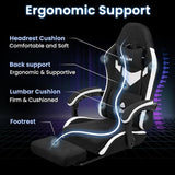 N-GEN GAMING Video Gaming Chair Office Computer Desk Use Ergonomic Reclining Backrest Adjustable Armrests Lumbar Support Footrest High Density Foam Breathable Fabric Heavy Duty Base (Black) N-GEN GAMING