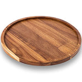 11.5 Inches Candle Holder Tray Home Decor, Round Wood Tray for Coffee Table, Small Wooden Serving Tray, Decorative Trays for Home Decor GENRICE