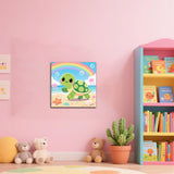 WEMEON Sea Turtles Paint by Numbers Kit for Kids with Frame and Easel, Easy Paint by Numbers Kits for Kids Ages 4-6, Small Painting by Number for Birthday Gift, Painting Party(10X10inch) WEMEON