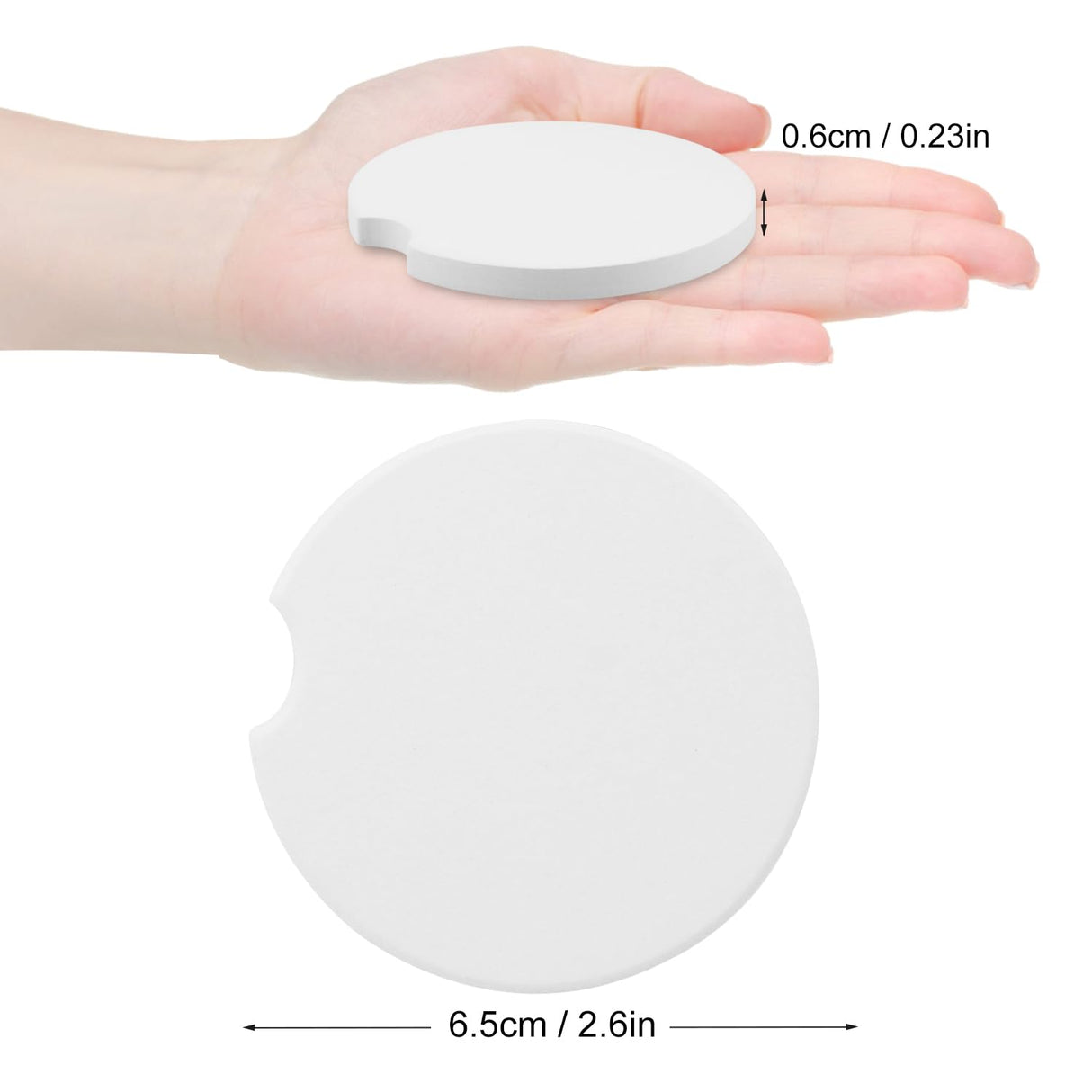 50 PCS 2.56 in Sublimation Car Coasters, Auto Coasters for Cup Holders,Auto Cupholder Coasters with Finger Notch and DIY Personalization Option,Keep Car from Cold Drink Sweat Stain Spill,by GNIEMCKIN GNIEMCKIN