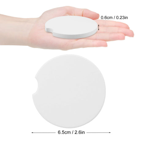50 PCS 2.56 in Sublimation Car Coasters, Auto Coasters for Cup Holders,Auto Cupholder Coasters with Finger Notch and DIY Personalization Option,Keep Car from Cold Drink Sweat Stain Spill,by GNIEMCKIN GNIEMCKIN